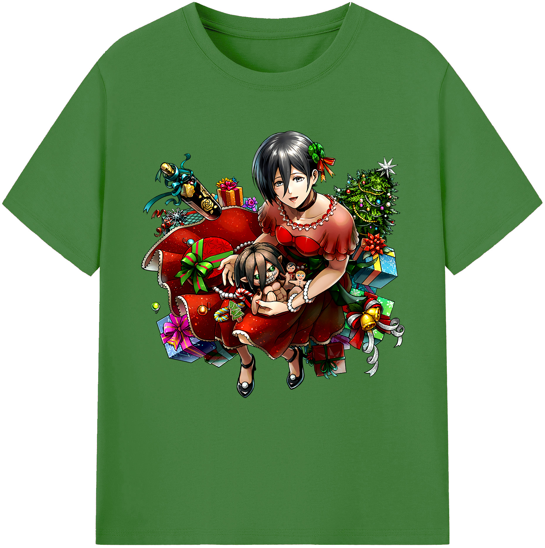 （画像用） 進撃の巨人 ミカサ·アッカーマン Attack on Titan Mikasa Ackerman レディースカジュアルプリントTシャツ（綿100％）